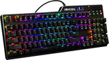 Scorpion V1 Wired Mechanical Gaming Keyboard - Usb-A W/Usb-C Connection Adaptor Tactile & Clicky Brilliant Rgb Lighting Customizable Keys & Multimedia Function 104 Keys