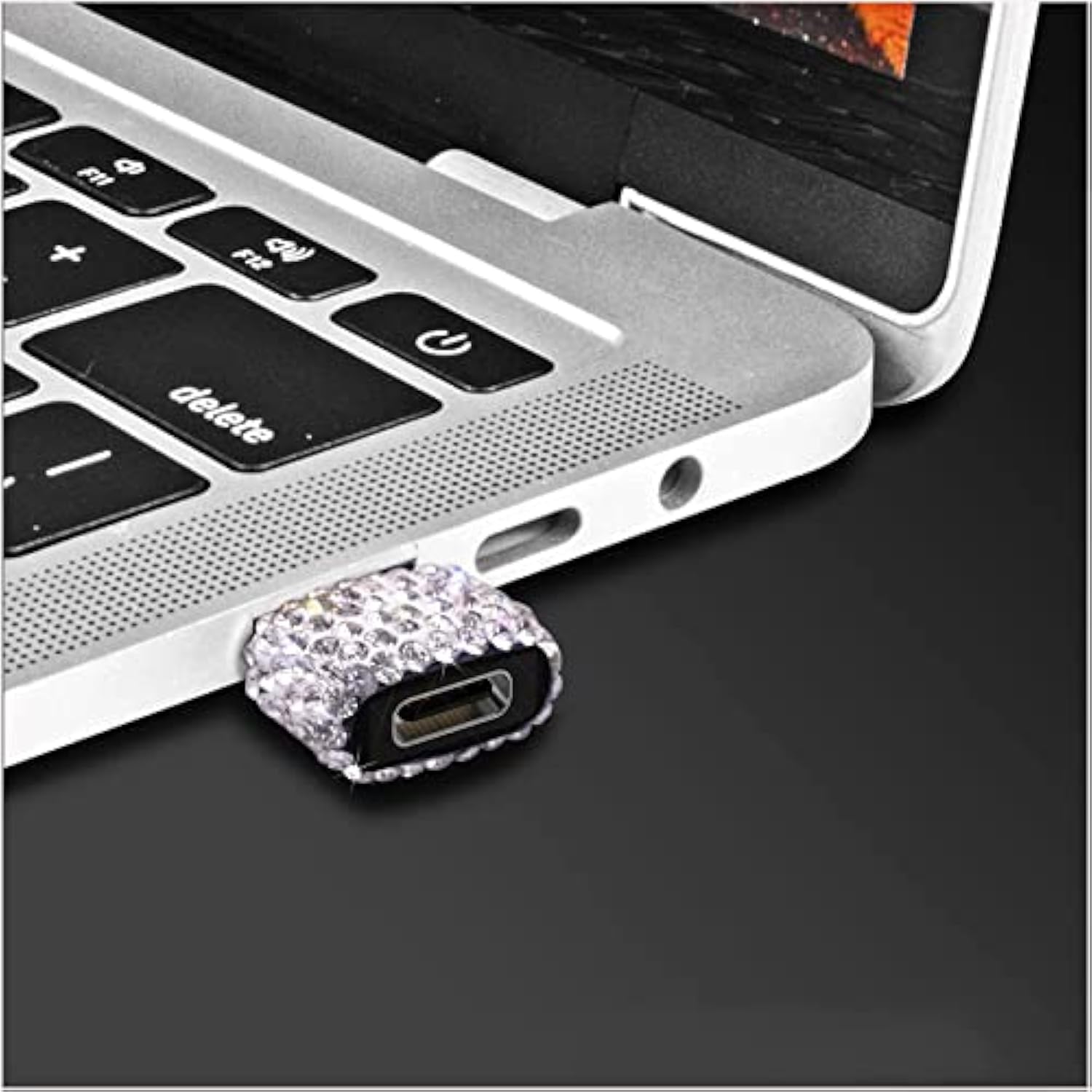 Usb C Male To Usb Female Adapter 2 Pack Bling Rhinestone Diamond Decoration Usb A To Type C Converter, Usb A To Usb C Charger Cable Adapter For Iphone,Airpods Ipad Pro Samsung Galaxy Google Etc