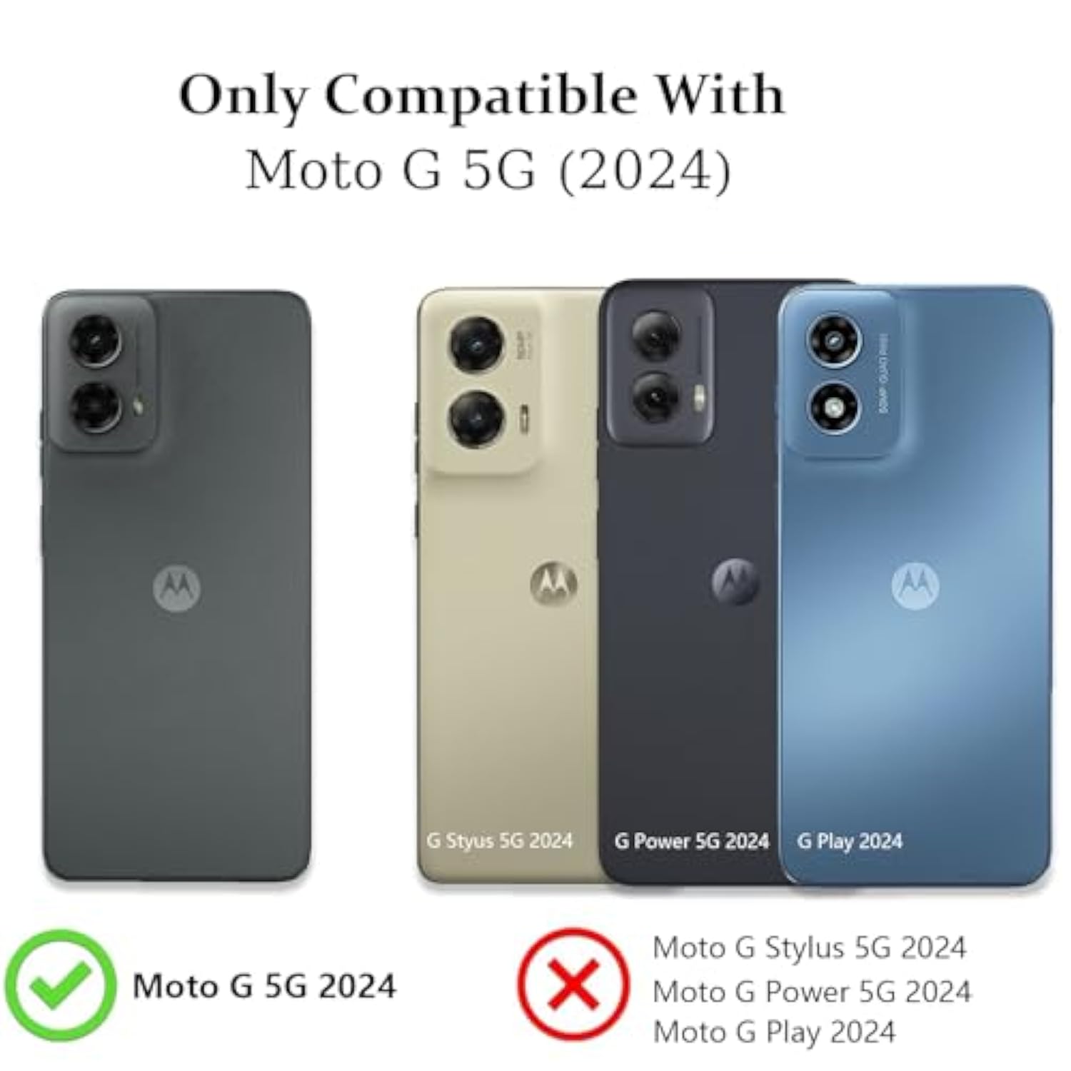 For Moto G 5G 2024 Case With Camera Lens Cover Hd Screen Protector, 10 Ft Military Grade Drop Protection, Magnetic Ring Holder Kickstand Protective Phone Case, Lavender