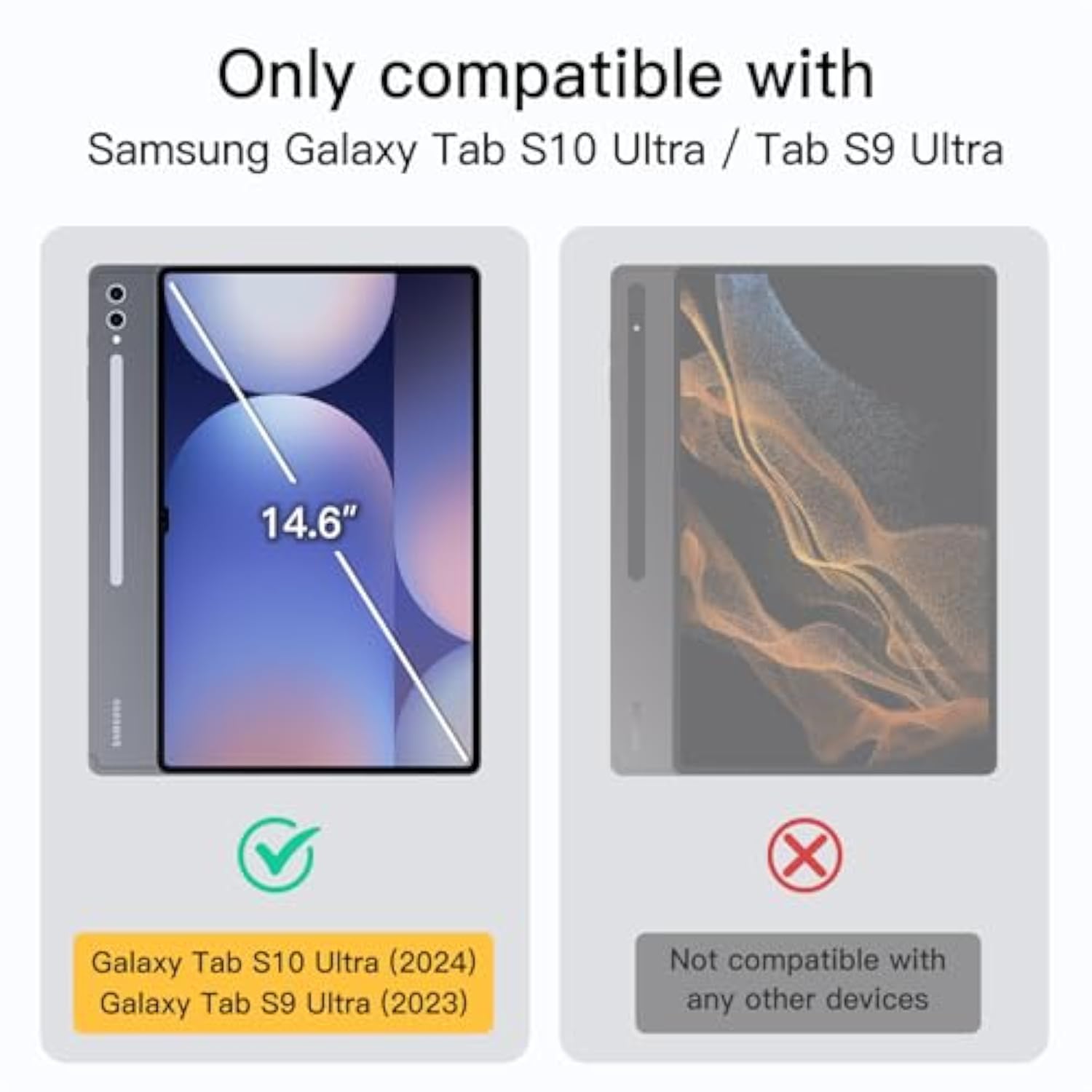 JETech Case for Samsung Galaxy Tab S9 Ultra 14.6 Inch with S Pen Holder, Soft