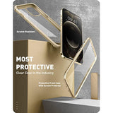 i-Blason Ares for iPhone 13 Pro Max Case 6.7 inch [Built-in Screen Protector] [Military-Grade Protection] Clear Full-Body Shockproof Rugged Bumper Phone Case for iPhone 13 Pro Max (Beige/Gold)