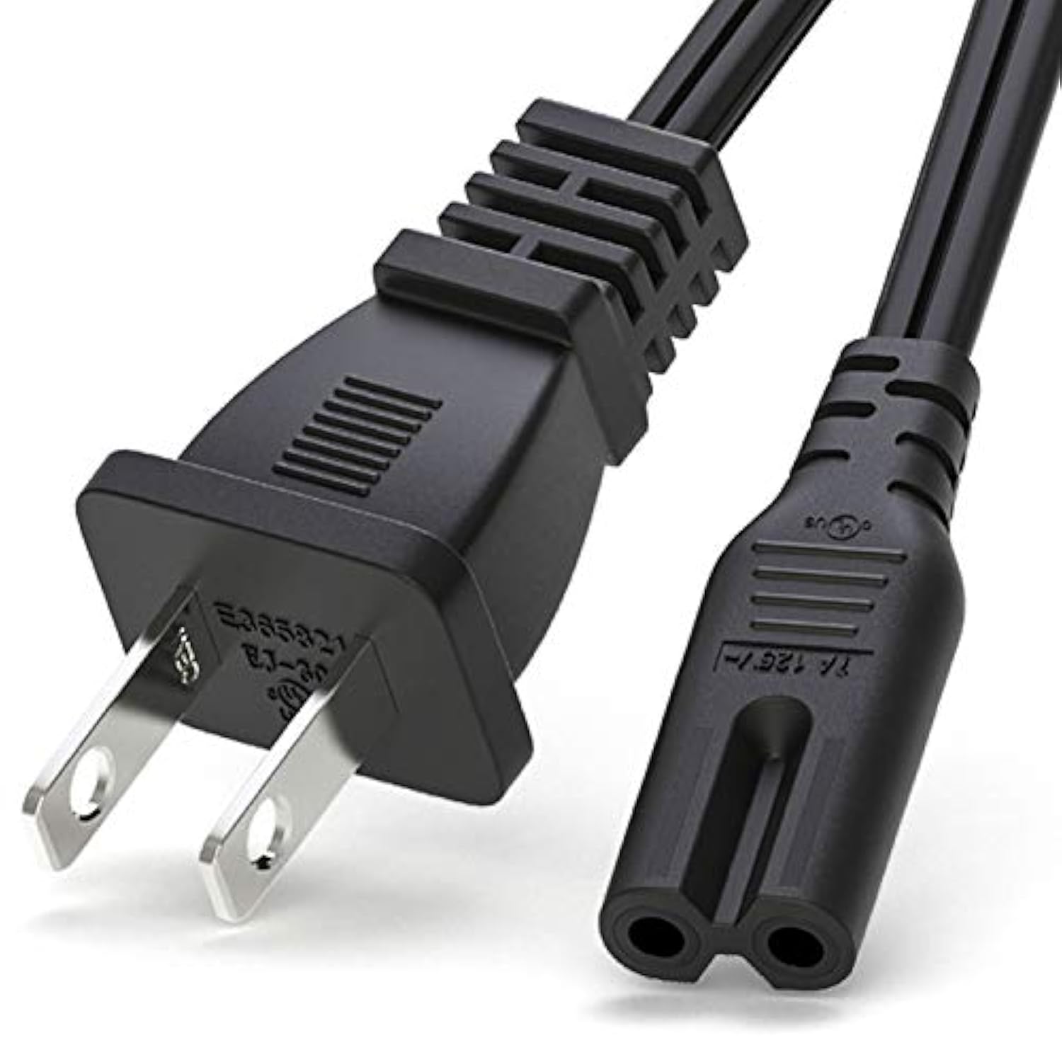 Tv Power Cord For Samsung Lg Tcl Sony: 6Ft 2 Prong Ac Wall Plug 2-Slot Led Lcd Cable Insignia Sharp Toshiba Jvc Hisense Electronics Un65Ks8000Fxza Un40J5200Afxza 43Uh6100
