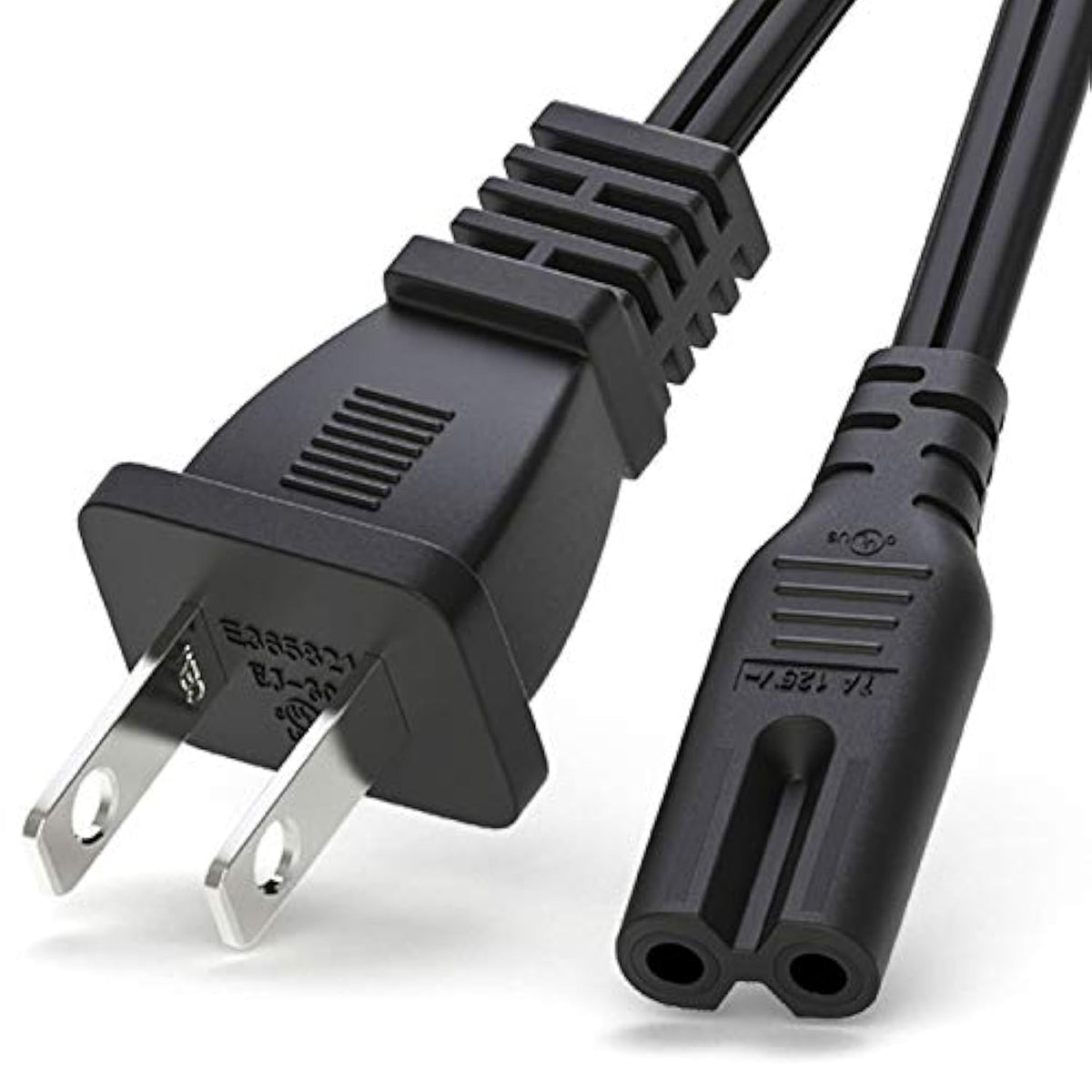 Tv Power Cord For Samsung Lg Tcl Sony: 6Ft 2 Prong Ac Wall Plug 2-Slot Led Lcd Cable Insignia Sharp Toshiba Jvc Hisense Electronics Un65Ks8000Fxza Un40J5200Afxza 43Uh6100