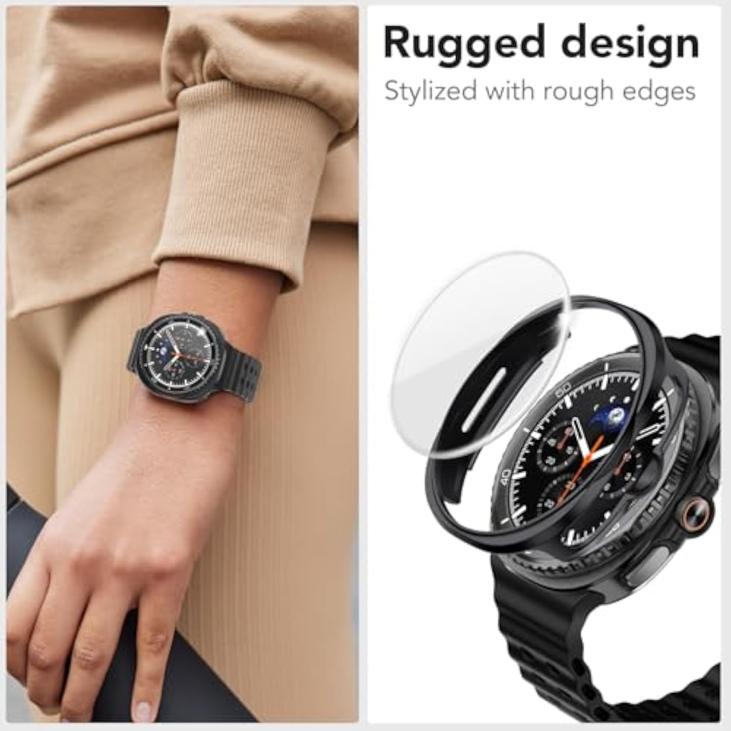 For Samsung Galaxy Watch 8 Classic Screen Protector Case 46Mm Cover, [2+2Pack] Scratch Resistant Tempered Glass Screen Protector & Hard Pc Bumper For Galaxy Watch8 Classic 46Mm(Not For Others)