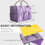 Art Organizer Craft Storage Tote Bag With Pockets And Handles, Oxford Fabric Carrying Caddy For Teacher, Officer, Artist, Traveler, And More –Purple