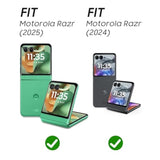 For Motorola Razr 2024 Case With Hinge Cover, Built-In Screen Protector Shockproof All-Inclusive Smartphone Cover Wireless Charging For Motorola Razr 2024(Green)