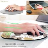 Ergonomic Mouse Pad With Wrist Support, Non-Slip Rubber Base Mousepad For Desk Laptop Gaming Working Computers Easy Typing & Pain Relief, 9''X 10'', Words
