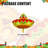 Fiesta Sombrero Balloon Mexican Cinco De Mayo Theme Foil Mylar Balloons Birthday Baby Shower Taco Night Party Decor Supplies 2 Pcs