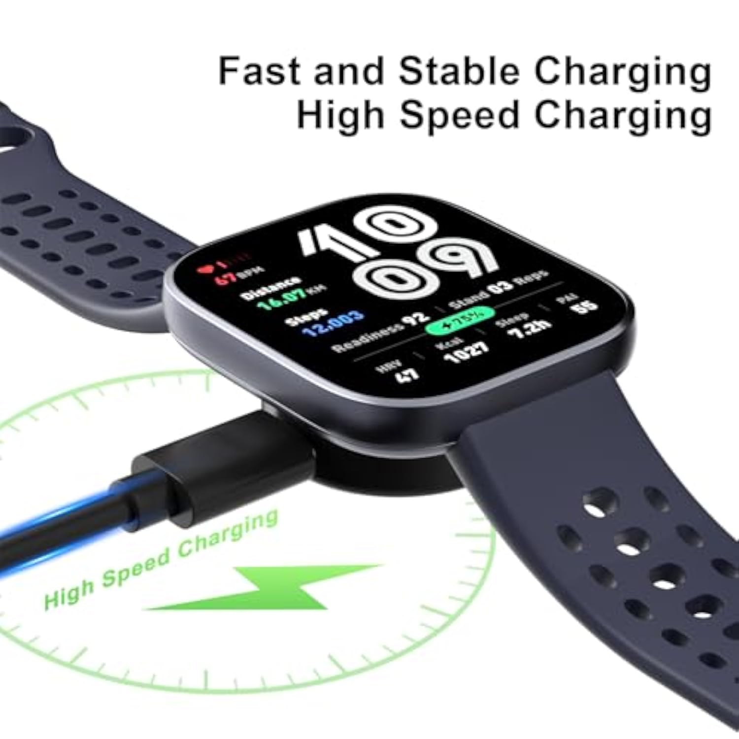 Charger For Amazfit Bip 6/Active 2, Replacement Smart Watch Charger 3.3Ft Usb Magnetic Charging Cable Cord