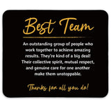 Best Team Definition Black Square Mousepads,Inspirational Mouse Pads For Desk Home Office Gaming Working,Non-Slip Rubber Base Mousepad Gaming Mouse Pads,9.5X7.9 Inches