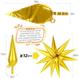 36pc Gold Star 26in Mylar Foil Balloons Birthday Wedding Graduation Party