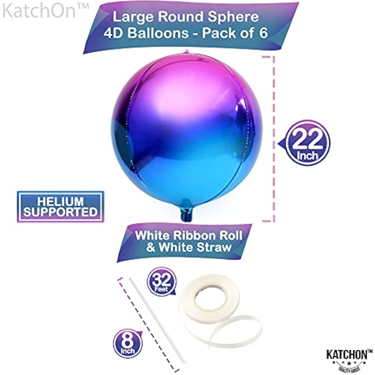 Metallic Purple Galaxy Balloons: 4D Round Foil Party Decor