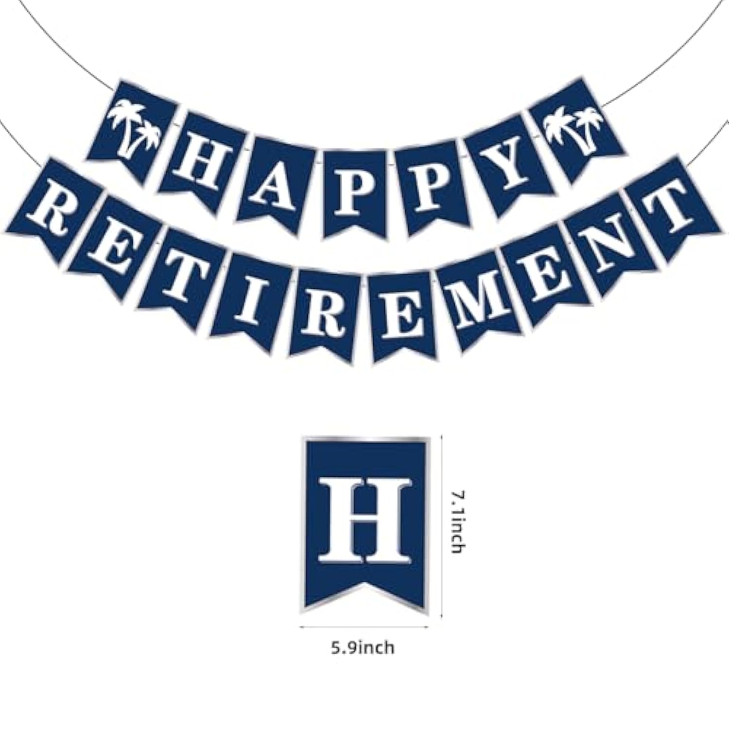 Happy Retirement Party Decorations - Retirement Banner Hanging Swirls Kit For Men Women (Blue)
