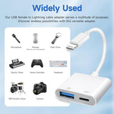 [ MFi Certified] Lightning to USB Camera Adapter with Charging Port, Portable USB3.0 Female OTG Cable for iPad to Connect Card Reader USB Flash