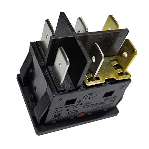 Inverter Welding Machine Rocker Switch Jd03-A1 6Pin 125/250V 30A Large Current Electric Pushbutton Switches With Connecting Piece, Red