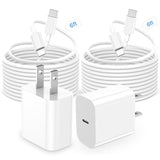 Iphone 16 Charger Fast Charging,20W Usb C Fast Charger For Iphone 16/15/Plus/Pro Max, Ipad Pro 12.9/11 Inch, Ipad Air 5Th/4Th, Ipad 10Th, 2Pack Type C Wall Charger Block With 6Ft Long Usb C To C Cable