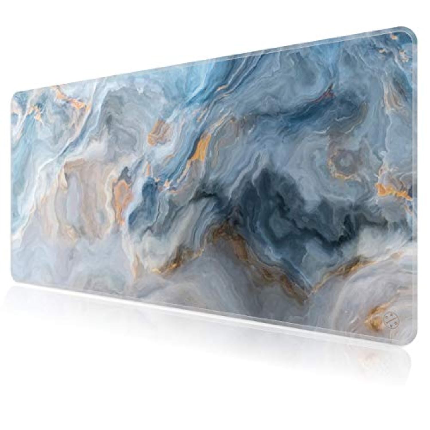 Large Gaming Mouse Pad, Extended Xxl, (35.4X15.7X0.11 In), Long Non-Slip Rubber Base Mousepad, Stitched Edges, Waterproof Keyboard Desk Mat For Game, Work, Office, Home Decor (Deep Blue Ocean)