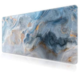 Large Gaming Mouse Pad, Extended Xxl, (35.4X15.7X0.11 In), Long Non-Slip Rubber Base Mousepad, Stitched Edges, Waterproof Keyboard Desk Mat For Game, Work, Office, Home Decor (Deep Blue Ocean)