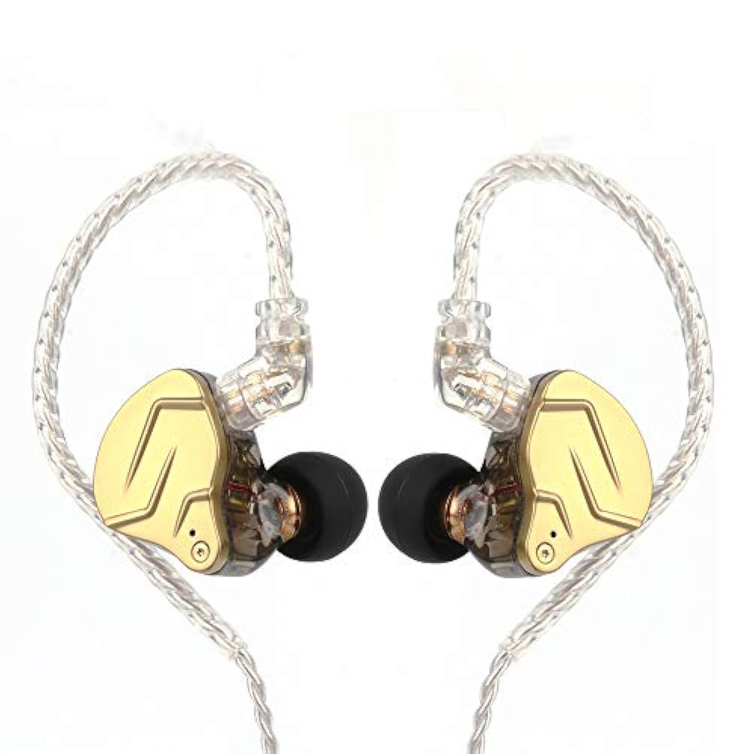 Kz Zsn Pro X Dual Driver 1Ba+1Dd Hybrid Metal Earphones Hifi In-Ear Monitor With Detachable Recessed 2Pin Cable,Zinc Alloy Panel (Without Mic, Black)