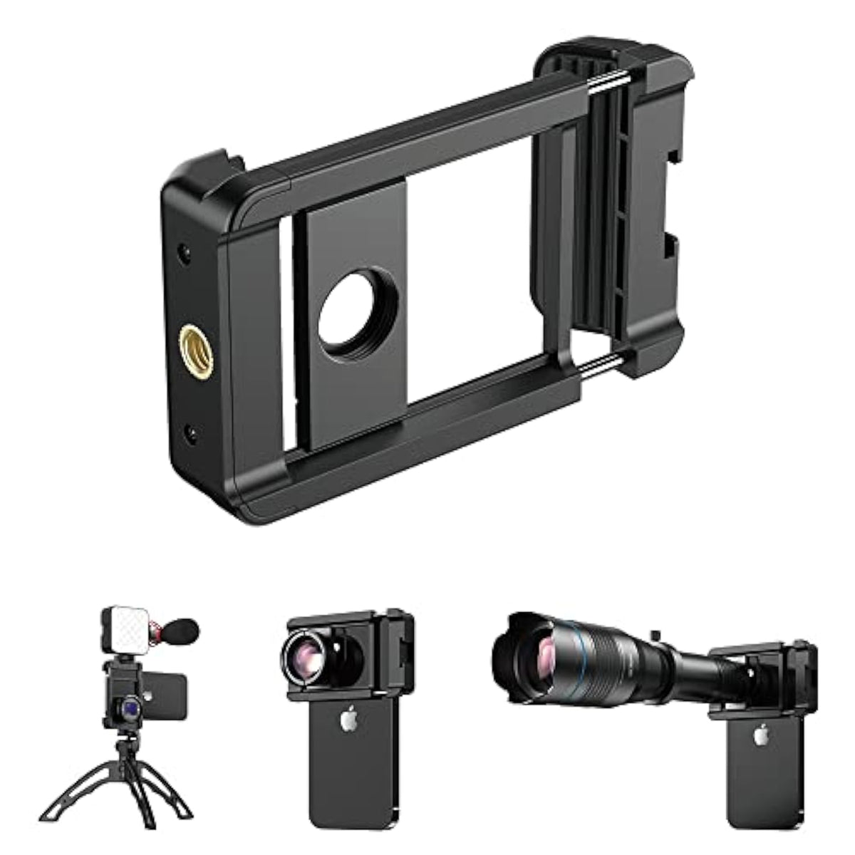 17 Mm Thread Lens Adapter, Telephoto Lens Phone Mount Sturdy And Wear-Resistant, Lens Holder Suitable For All Lens&Telephoto Lens With 17Mm Thread, Works With Almost All Smartphones