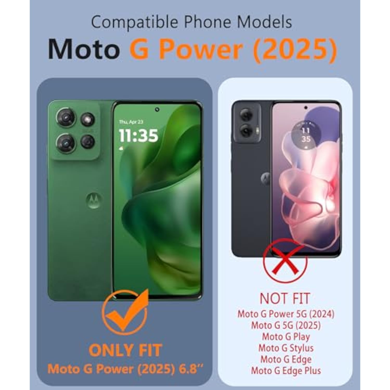 For Motorola Moto G-Power-5G-2025 Case: Dual Layer Protective Heavy Duty Cell Phone Cover Shockproof Rugged With Non Slip Textured Back - Protection Bumper Tough 6.8 Inch (Black)