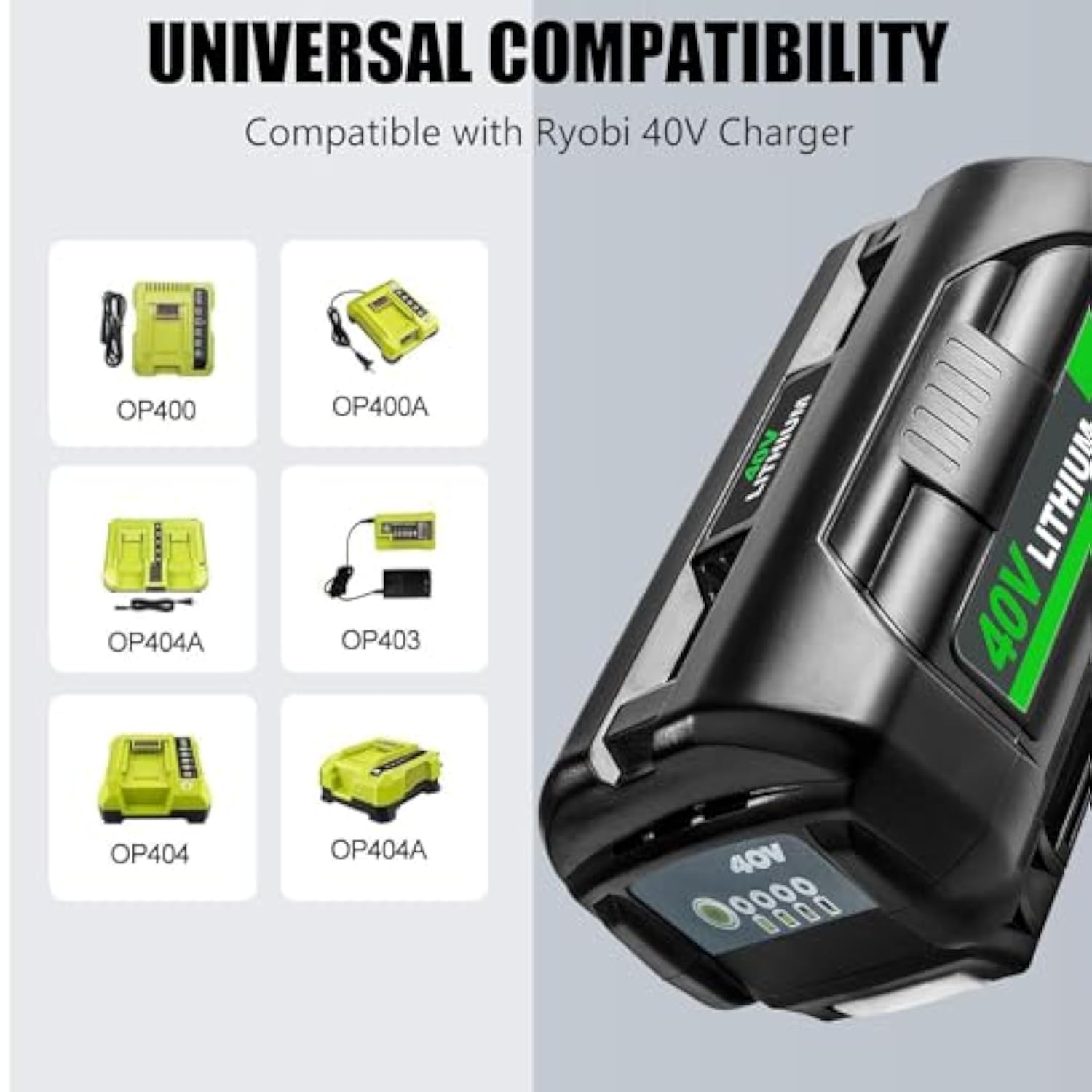 40V 6.0Ah Lithium Battery Replacement For All Ryobi 40-Volt Power Tools Op4060 Op4040 Op4060A Op4015 Op4026A Op40201 Op4050A Op4015 Op4030 Op40401 For Cordless Power Tools Ry40250 Ry40620 Ry40403?