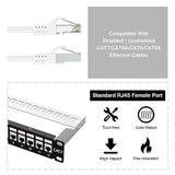 12 Port Rj45 Through Coupler Cat7 Patch Panel Stp Shielded With Back Bar, Wall