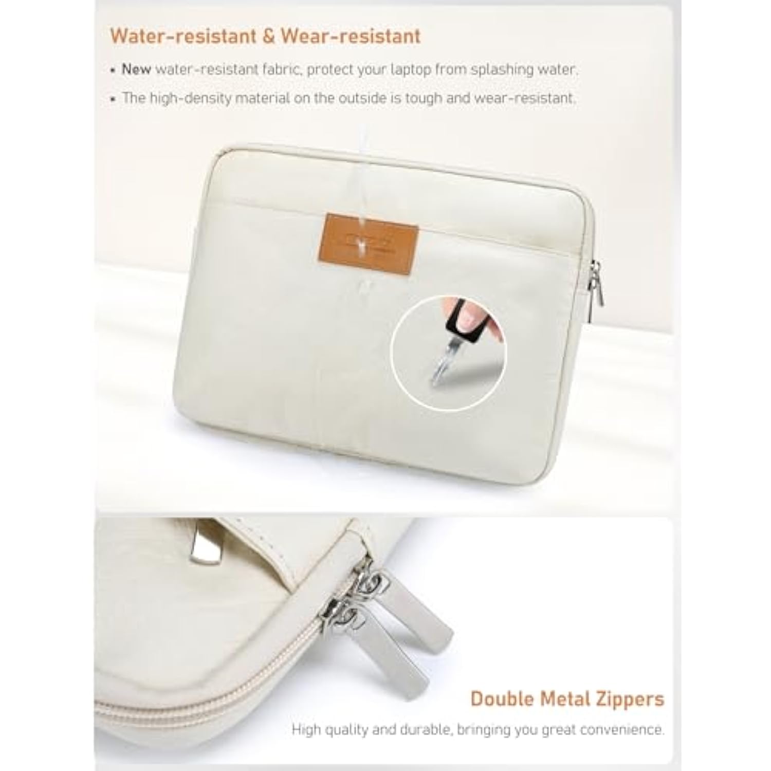 15-16 Inch Tyvek Shockproof Laptop Sleeve, Compatible With 16.2 Inch Macbook Pro 16 M4/M3/M2/M1 Pro/Max 2024, 15.3 Inch Macbook Air 15 M4 2025, Dell Xps 16, 16 Inch Hp Chromebook, Meringue