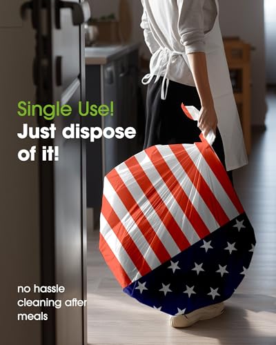 4th July Plastic Table Cloth Disposable 6 Pack, 54 x 108 Inch