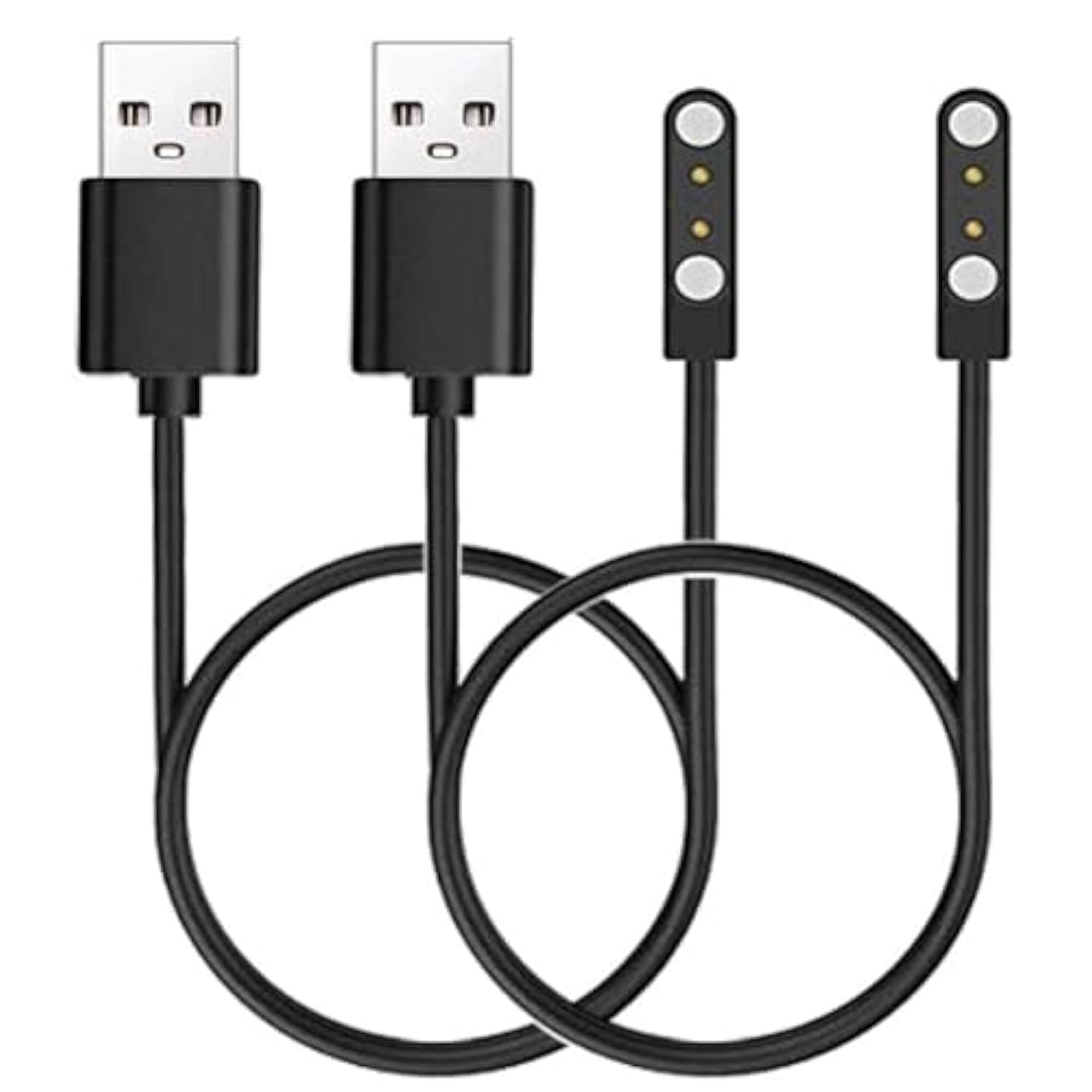 Charging Cable Compatible For Fitvii Hm57/Hm58/H56/Hm18/Hm08/Hm78/Hm86/Ole/Fino2/Nexa Fitness Tracker Magnetic Usb Charging Cord Replacement Charger For Fitvii Smartwatch Accessories, Black