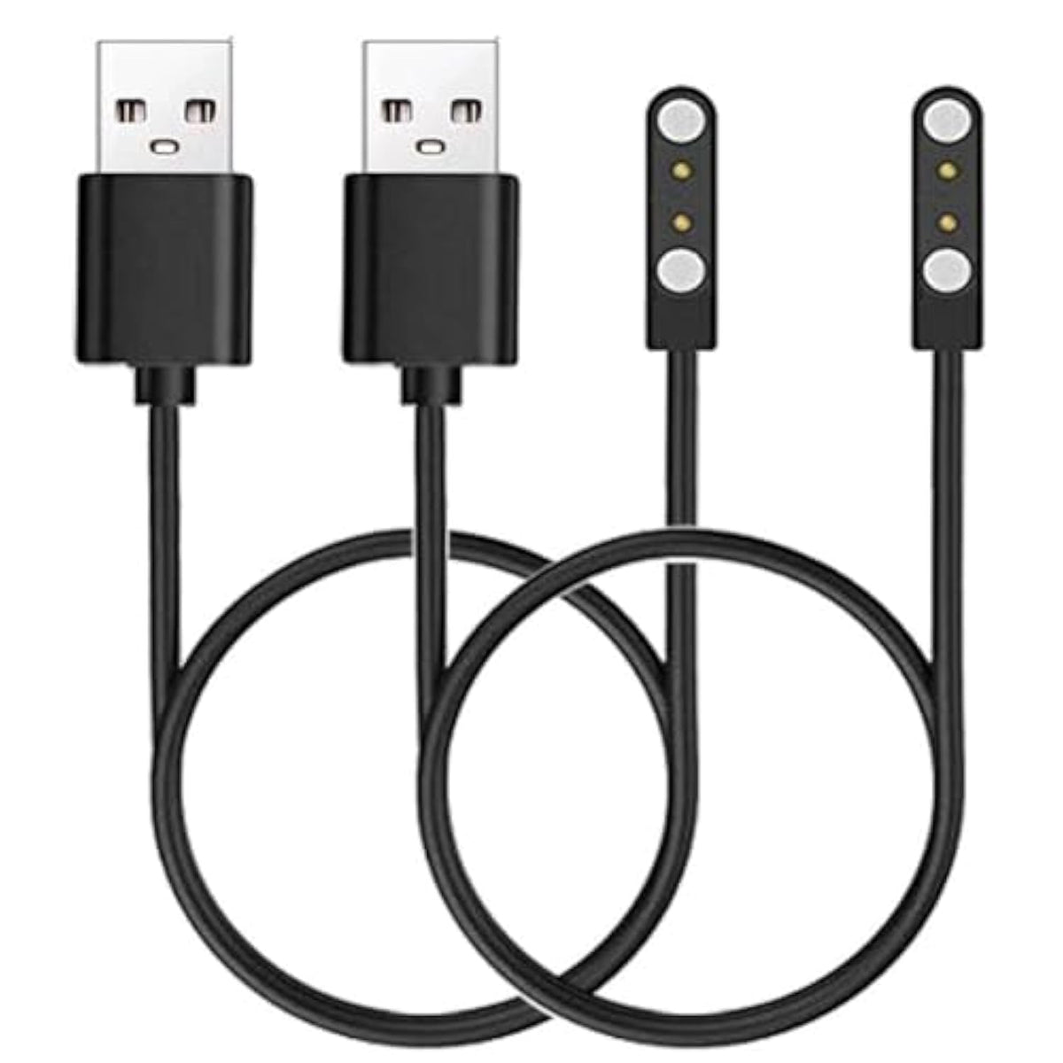 Charging Cable Compatible For Fitvii Hm57/Hm58/H56/Hm18/Hm08/Hm78/Hm86/Ole/Fino2/Nexa Fitness Tracker Magnetic Usb Charging Cord Replacement Charger For Fitvii Smartwatch Accessories, Black
