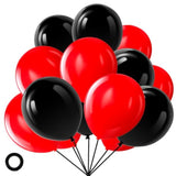 70pcs Red & Black 12" Latex Balloons — Party Decor for Birthdays & Events