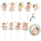 36Pcs Fairy Cupcake Toppers Wing Angel Flower Fairy Birthday Cupcake Picks Ballet Dancer Cake Decorations For Baby Shower Birthday Wedding Fairy Party Decorations Supplies