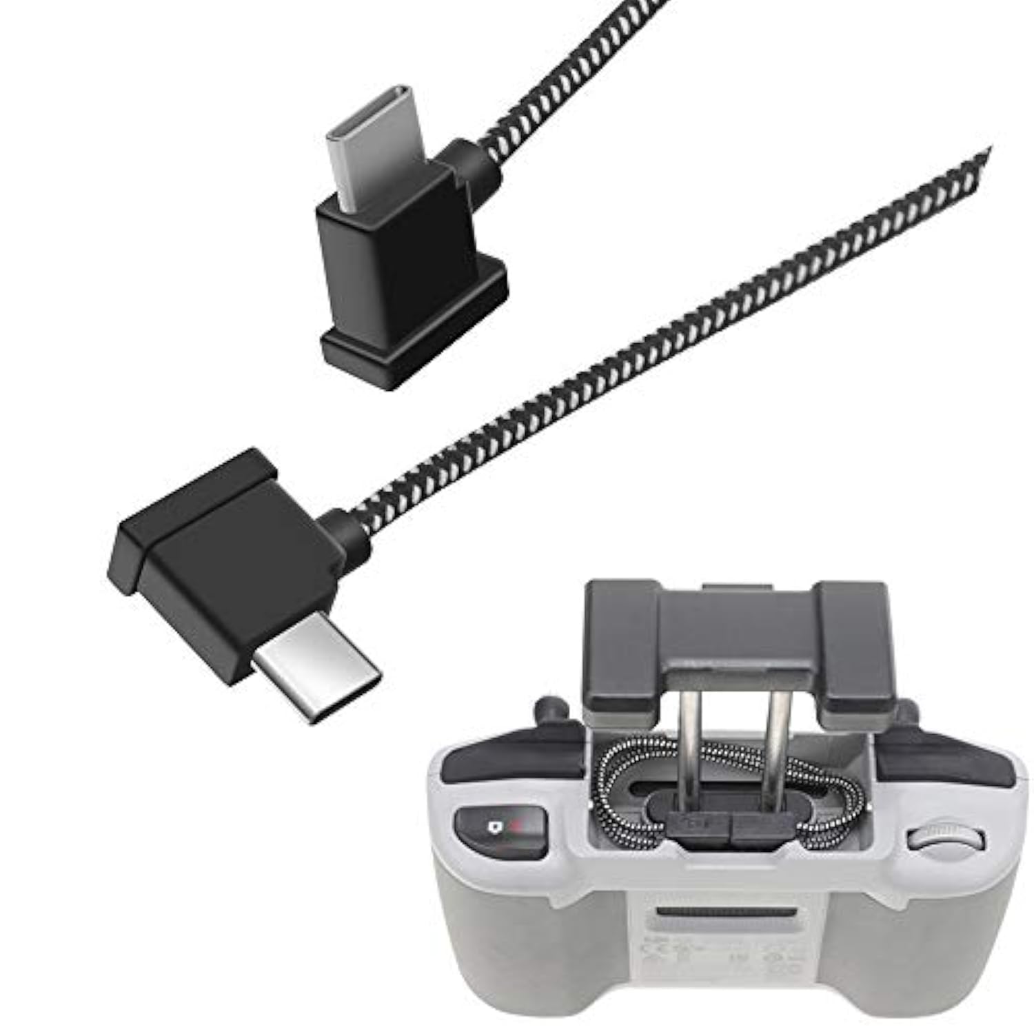 11.8 Inch Usb C To Usbc Rc-N3/N2/N1/N1C Remote Controller Cable For Dji Flip,Neo,Mavic 3,Air 3S/3/2/2S,Mini 4K/2 Se/3/4 Pro,Nylon 1Ft Tablet Rc Data Cord Accessories(Type C Connector)