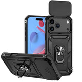 iPhone 17 Pro Max 6.9 Inch Magnetic Case with Camera Cover and Kickstand, Military Grade Shockproof Cover Black