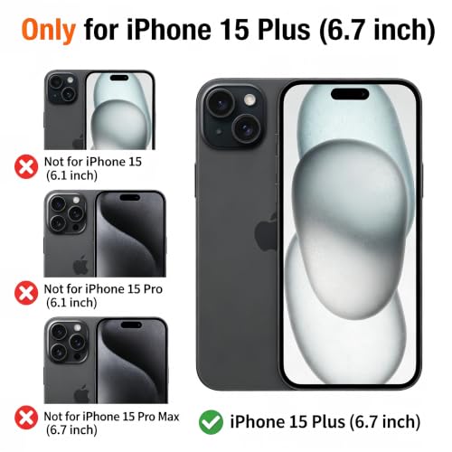 Magnetic Glitter Diamond for iPhone 15 Plus Case[Compatible with MagSafe] Sparkle Rhinestone Camera Lens Protector Plated,Crtstal Clear Slim Military