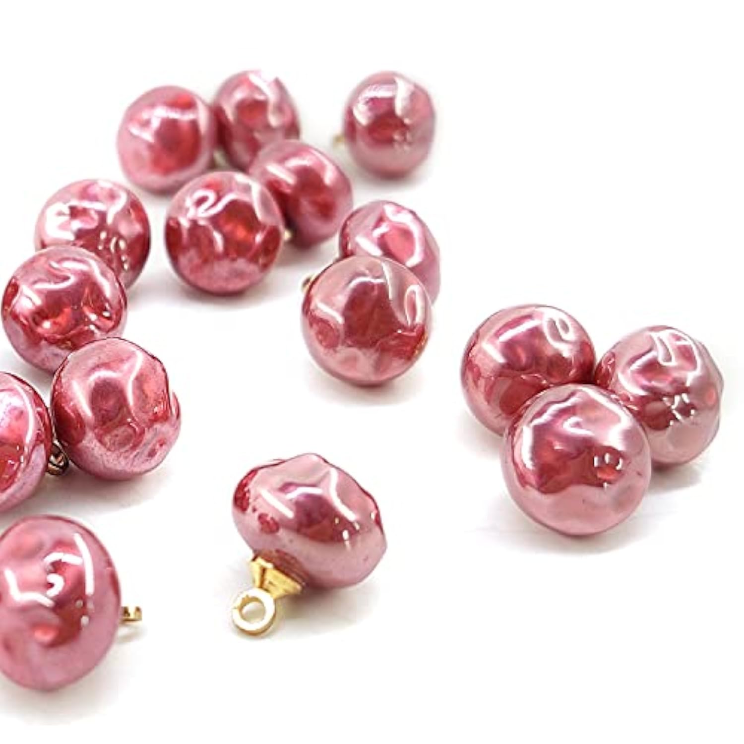Off Red Irregular Faux Pearl Sewing Shank Buttons 20 Pcs - 10Mm, 13/32