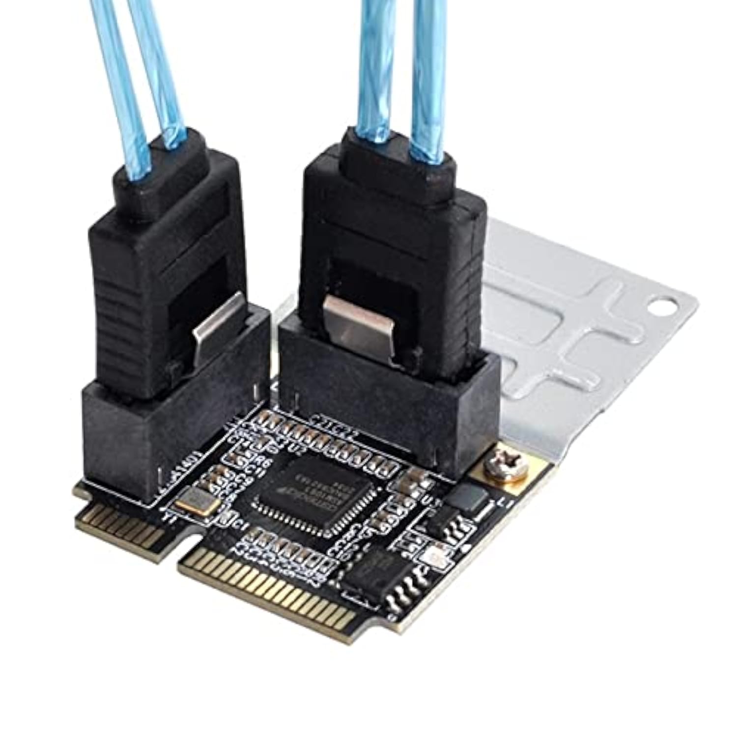 Cablecc Mini PCI-E PCI Express to SATA 3.0 Dual Ports Adapter Converter Hard D