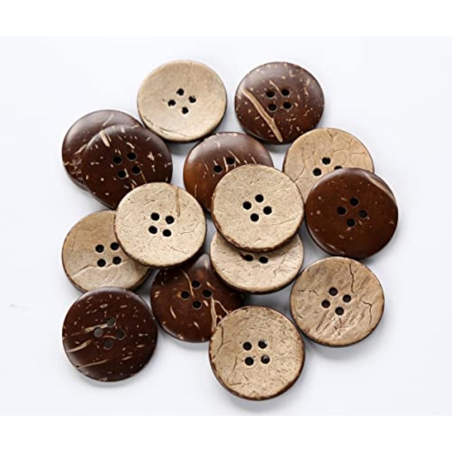 Coconut Shell Buttons Size 1 Inch (25Mm) 4 Holes Coconut Button For Ga