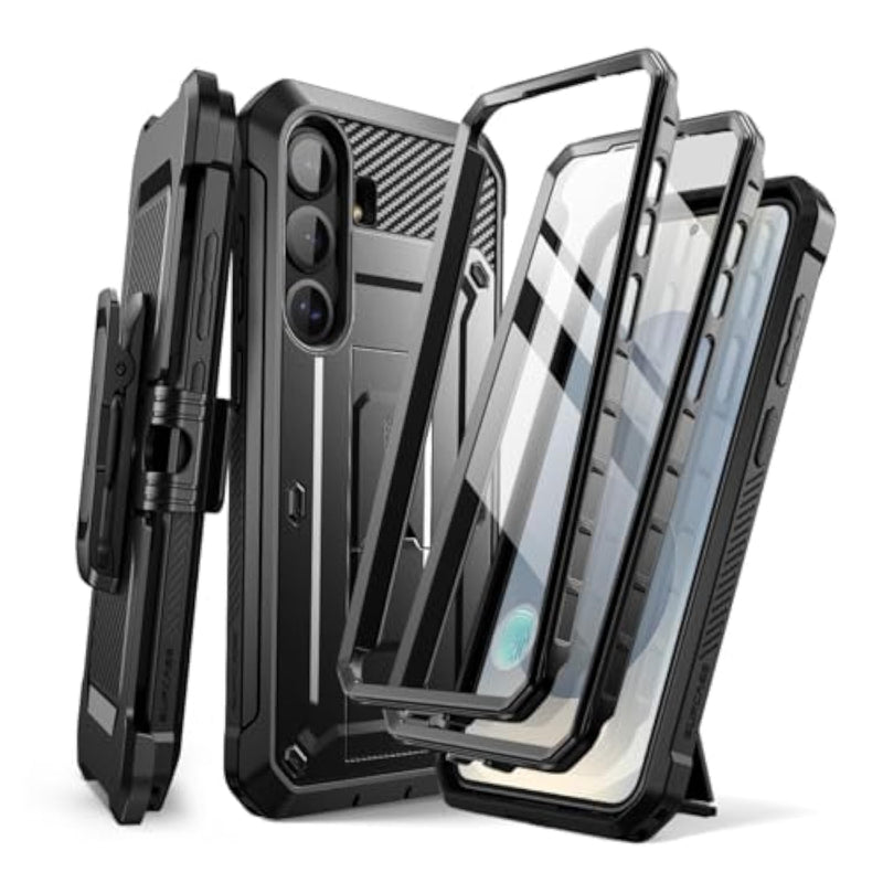 SUPCASE for Samsung Galaxy S25 Plus Case with Stand (Unicorn Beetle Pro), [2 Front Frames] [Built-in Screen Protector & Belt-Clip] Military-Grade Protection Phone Case for Galaxy S25 Plus 6.7", Black