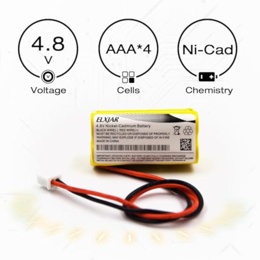(2-Pack) 4.8V 350Mah Aaa Ni-Cd Battery Replacement For 48H465 Lumapro 6Cgl4 6Cgl3 Exit Sign Unitech C14 Elsc-17923 2472948 Emergency Light