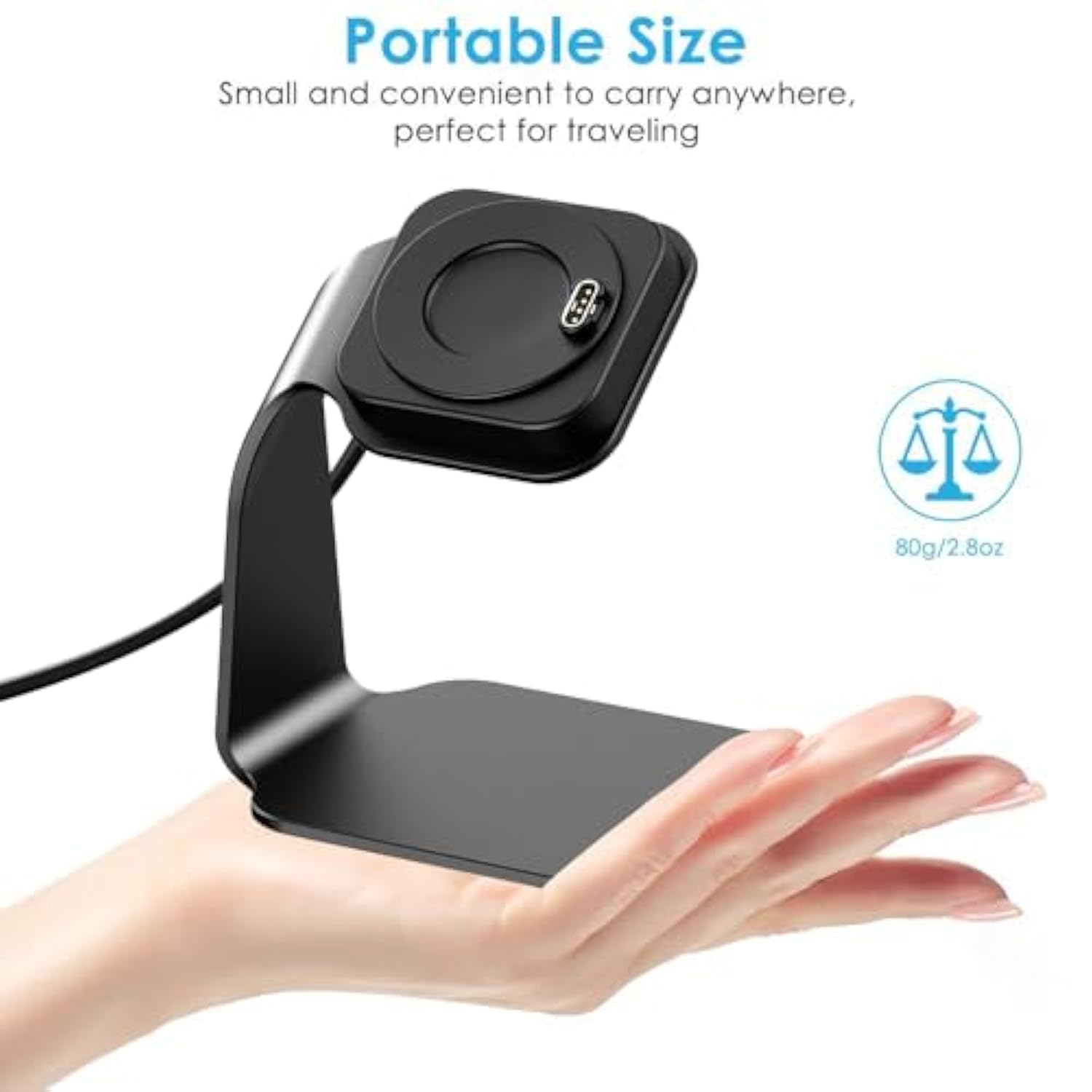 Charger Dock Compatible With Garmin Vivoactive 5 4 4S 3/3 Music/Venu Sq/Venu/Venu 3S 3 2S 2, Premium Aluminm Charging Cable Stand Base Station Usb Date Syn For Fenix 7 7S 7X 6 5 Smartwatch