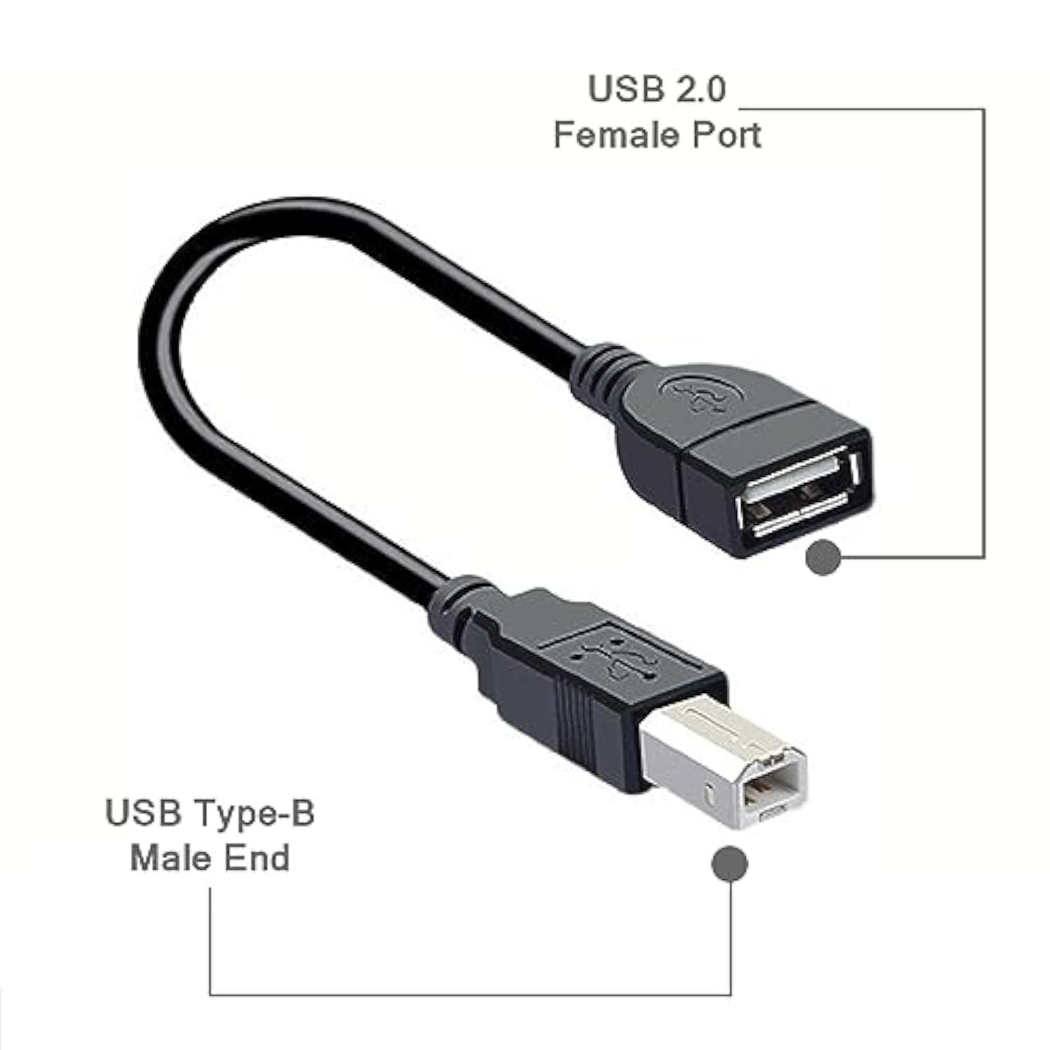 Usb A To B Adapter, Usb 2.0 A Female To Usb B Female Printer Converter (F/F, 2