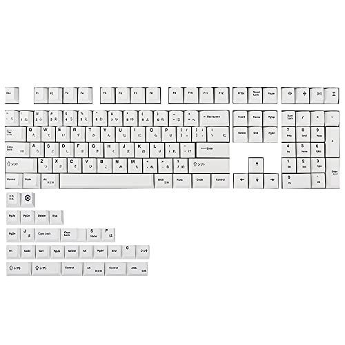 135 Keys Pbt Japanese Keycaps Cherry Profile Dye-Sub White Theme Minimalist Style Suitable For Mechanical Keyboard