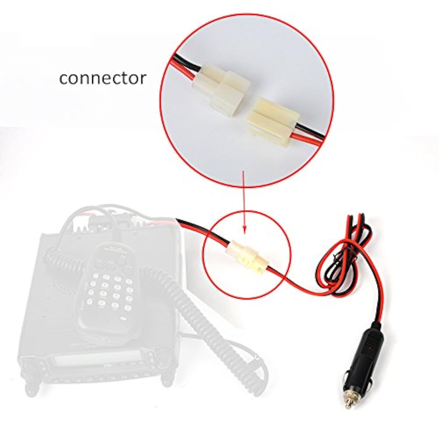 Updated 12V Dc Power Cord Cable Cigarette Lighter Mobile Radio Power Cable For Icom Yaesu Ft-1802 Ft-1807 Ft-8800 Transceiver