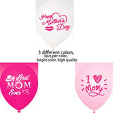 I Love You Mom Balloons Mother's Day Latex Balloons Decorations 12 Inch Mom Balloons for Mother's Themed Party Balloons For Party Supplies Arch Decorations Party Sets-12 PCS