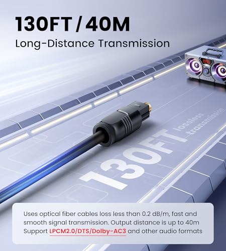 Digital Optical Splitter 1 in 3 Out,SPDIF Toslink Optical Audio Cable Splitter 1x3 Support LPCM2.0 Doldy Digital & DTS 5.1 for Xbox,PS4,PS5,DVD,TV