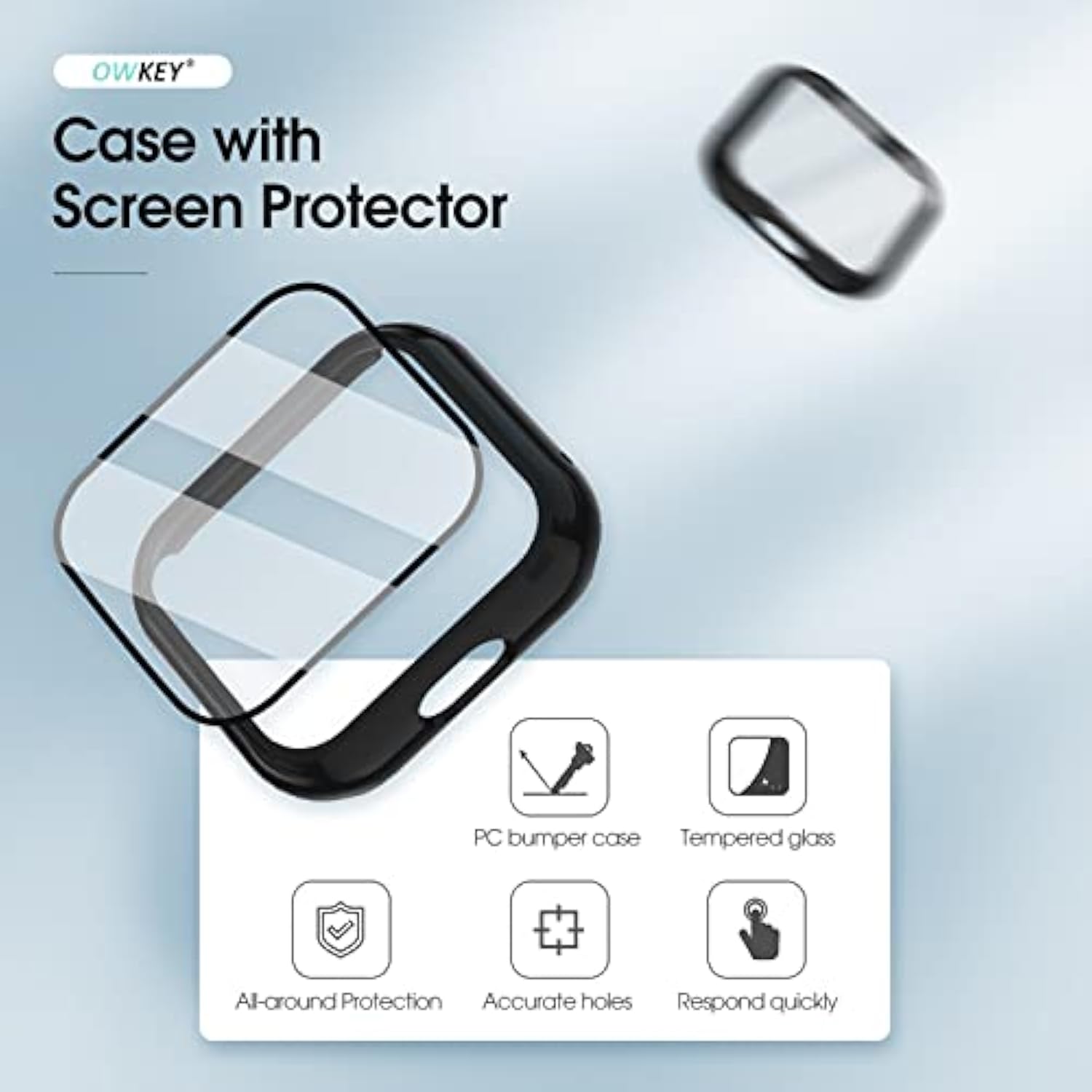For Syncup Kids Watch Screen Protector, Upgraded 3Pack Hard Pc & Tempered Glass T-Mobile Sync Up Kids Watch Screen Protector Case Cover For Kids, Anti-Scratch And Touch Sensitive