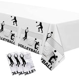 Volleyball Party Tablecloth Decorations - Disposable Volleyball Birthday Party Supplies Table Cover, Sports Theme Volleyball Baby Shower Decorations Table Cloth - 3 Pack (54In X 108In)