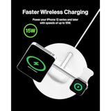 Belkin MagSafe Charger, 3-in-1 Wireless Charging Stand, 2ND GEN, 33% Faster for Apple Watch, iPhone 16, iPhone 15, iPhone 14 Series, AirPods - MagSafe Charging Station for Multiple Devices - White